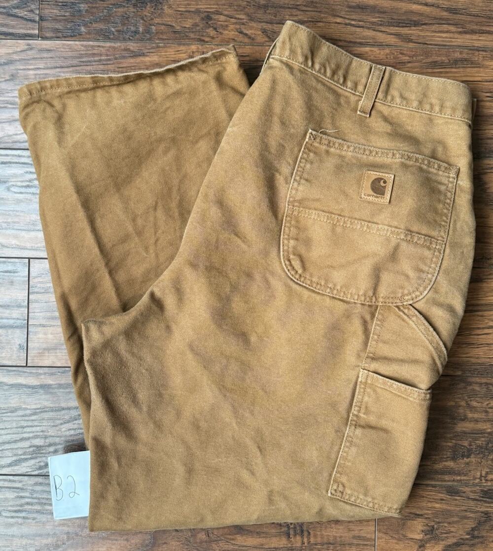Carhartt B11 DKB Washed Duck Carpenter Work Pants Brown Canvas 42x30 Nicaragua